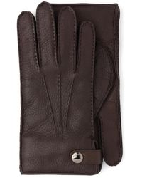 Prada - Press-Stud Leather Gloves - Lyst