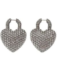 Balenciaga - Minnie Xl Heart-Shaped Crystal-Embellished Earrings - Lyst