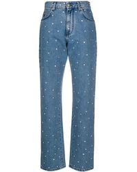 Philosophy Di Lorenzo Serafini - Crystal-Embellished High-Rise Straight-Leg Jeans - Lyst