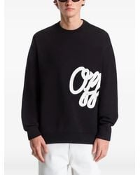 Off-White c/o Virgil Abloh - Embroidered Script-Logo Sweater - Lyst