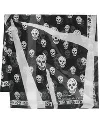 McQueen - Skull-Print Silk Scarf - Lyst