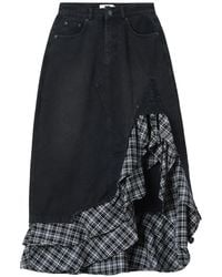 Izzue - Rok Met Ruches En Tartan Ruit - Lyst