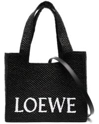 Loewe - Medium Font Raffia Tote Bag - Lyst