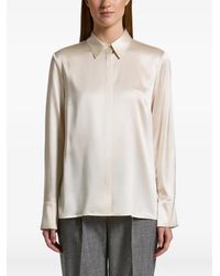 Peserico - Satin-Finish Concealed-Fastening Blouse - Lyst