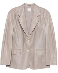 Alysi - Leather Single-Breasted Jacket - Lyst