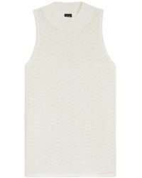 BOSS - Knitted Cotton Top With Micro-Lace Structure - Lyst