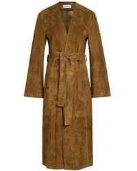 Nour Hammour - Ruelle Belted Suede Coat - Lyst