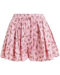 Essentiel Antwerp - Jittery Floral-Print Flared Mini Shorts - Lyst