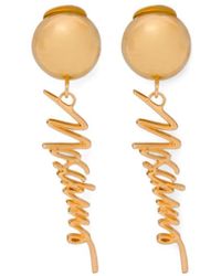 Moschino - Logo-Lettering Drop Earrings - Lyst