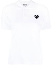 COMME DES GARÇONS PLAY - Appliqué-Detail Short-Sleeve Polo Shirt - Lyst