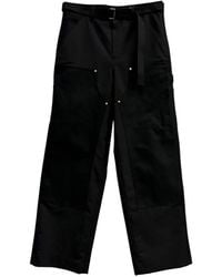 Sacai - Belted Cotton Trousers - Lyst