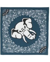 KENZO - Elephant-print Cotton Scarf - Lyst