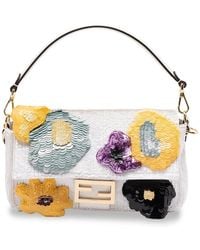 Fendi - Baguette Sunny Side Flowers Sequin-Embellished Shoulder Bag - Lyst