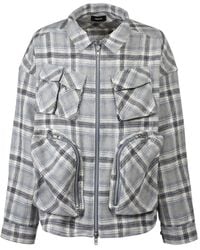 BREATH - Bdu Check-Pattern Multi-Pocket Shirt Jacket - Lyst