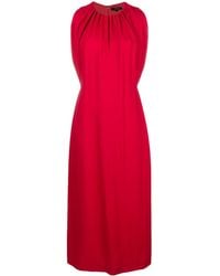 Derek Lam Sleeveless Shirred Mock Neck Dress - Rood