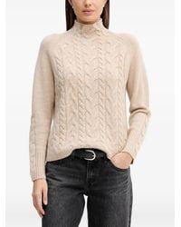 Benetton - Cable-Knit High-Neck Sweater - Lyst