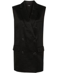 Theory - Double-Breasted Linen Blend Gilet - Lyst