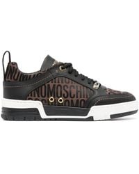 Moschino - Jacquard-logo Panelled Ow-top Sneakers - Lyst