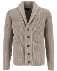 FILIPPO DE LAURENTIIS - Ribbed-Knit Shawl-Lapel Cardigan - Lyst
