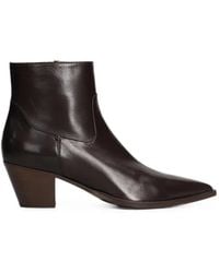 Mara Bini - Pointed-Toe Leather Ankle Boots - Lyst