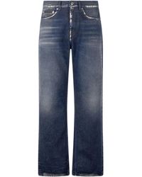 Roberto Cavalli - Sandblasted-Effect Chain-Detail Jeans - Lyst