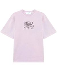 MSGM - Embroidered Logo Oversized-Fit T-Shirt - Lyst