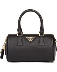 Prada Saffiano Leather Top-handle Bag - Black