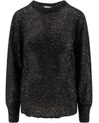 Nude - Gerippter Pullover mit Pailletten - Lyst