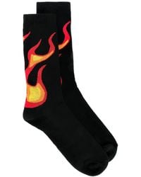 Palm Angels - Burning Flame-Intarsia Socks - Lyst