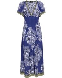 Etro - Floral-print Silk Maxi Dress - Lyst