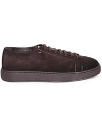 Santoni - Baskets En Daim À Lacets - Lyst