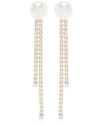 Mizuki - 18Kt Akoya Pearl And Diamond Drop Earrings - Lyst