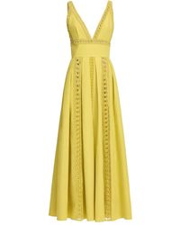 Elie Saab - V-Neck Midi Dress - Lyst
