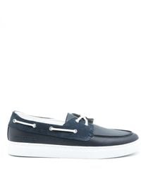 Armani Exchange Almond-toe Lace-up Loafers - Blue
