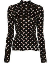 Marine Serre - Brand-print Fitted Stretch-jersey Top - Lyst