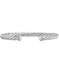 David Yurman - Sterling Cable Diamond Cuff Bracelet (6Mm) - Lyst