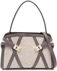 Ferragamo - Hug Tote Bag mit Lederbesatz - Lyst