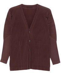 Homme Plissé Issey Miyake - Pleated Button Cardigan - Lyst