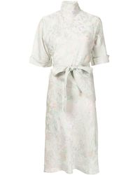 Shanghai Tang Vestido con motivo floral - Blanco