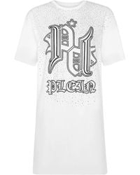 Philipp Plein - Crystal-Logo T-Shirt Dress - Lyst