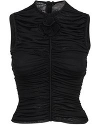 David Koma - Lace-Rose Ruched Top - Lyst