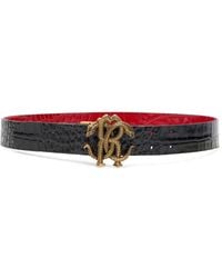 Roberto Cavalli - Mirror Snake Monogram Reversible Belt - Lyst