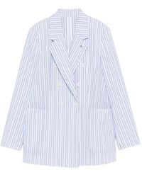 Manuel Ritz - Striped Double-Breasted Jacket - Lyst