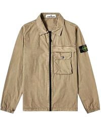 Stone Island - Chaqueta Con Cremallera Y Bolsillos De Parche - Lyst