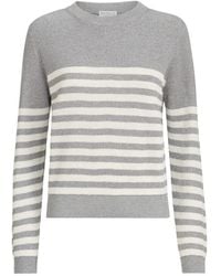 Brunello Cucinelli - Sparkling Cotton Striped English Rib Sweater With Monili - Lyst