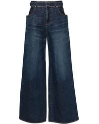 Sacai - Wide Leg Denim Jeans - Lyst