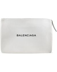 Balenciaga - Everyday Logo-Detail Leather Clutch Bag - Lyst