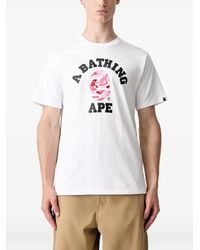 A Bathing Ape - T-Shirt Abc Camo College Tee À Logo Imprimé - Lyst