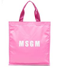 MSGM - Logo-print Tote Bag - Lyst