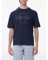 Blauer - Logo-Print Cotton T-Shirt - Lyst